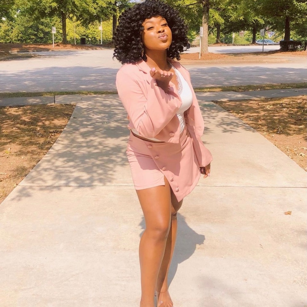 Soft pink two piece set